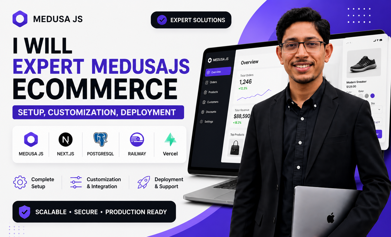I will develop customize and deploy MedusaJS ecommerce stores